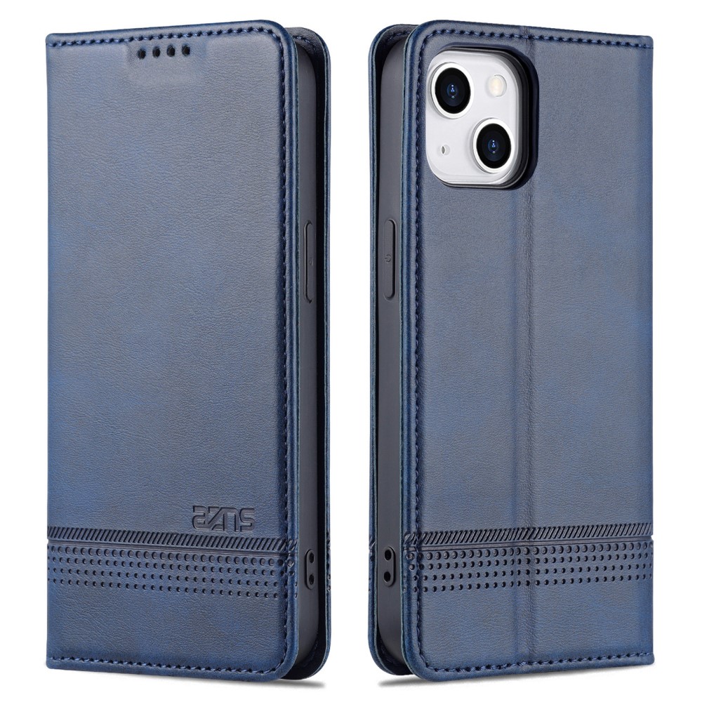 AZNS AZNS iPhone 15 Plus Fodral Flip Läder Blå