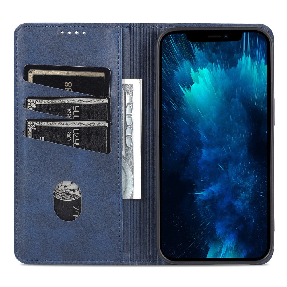 AZNS AZNS iPhone 15 Plus Fodral Flip Läder Blå