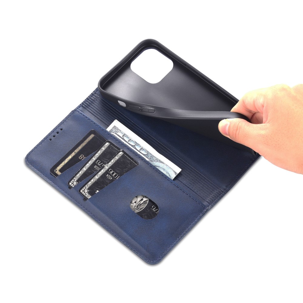 AZNS AZNS iPhone 15 Plus Fodral Flip Läder Blå