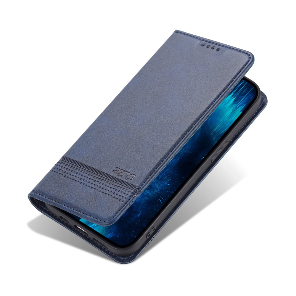 AZNS AZNS iPhone 15 Plus Fodral Flip Läder Blå