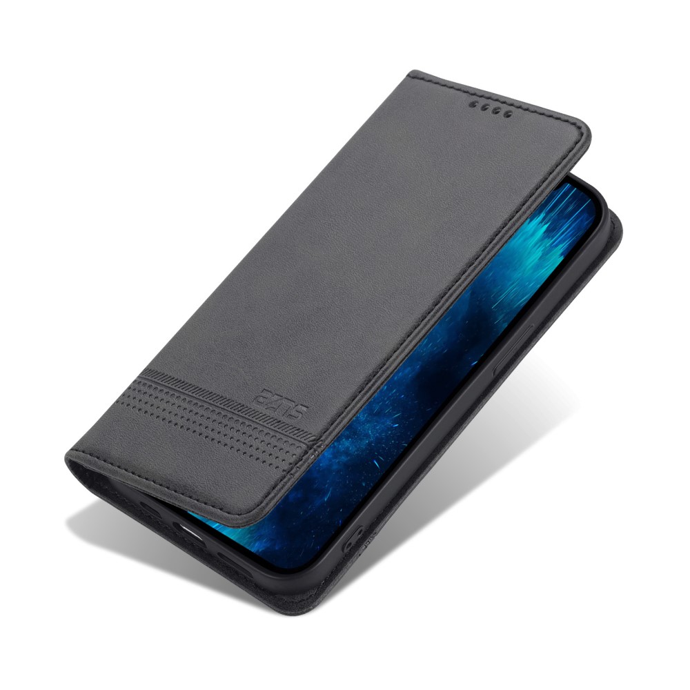 AZNS AZNS iPhone 15 Plus Fodral Flip Läder Svart