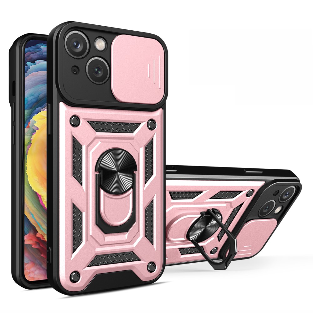  iPhone 15 Plus Skal CamShield Hybrid Ring Roséguld