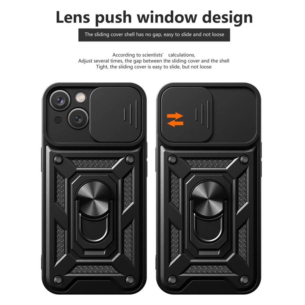  iPhone 15 Plus Skal CamShield Hybrid Ring Röd
