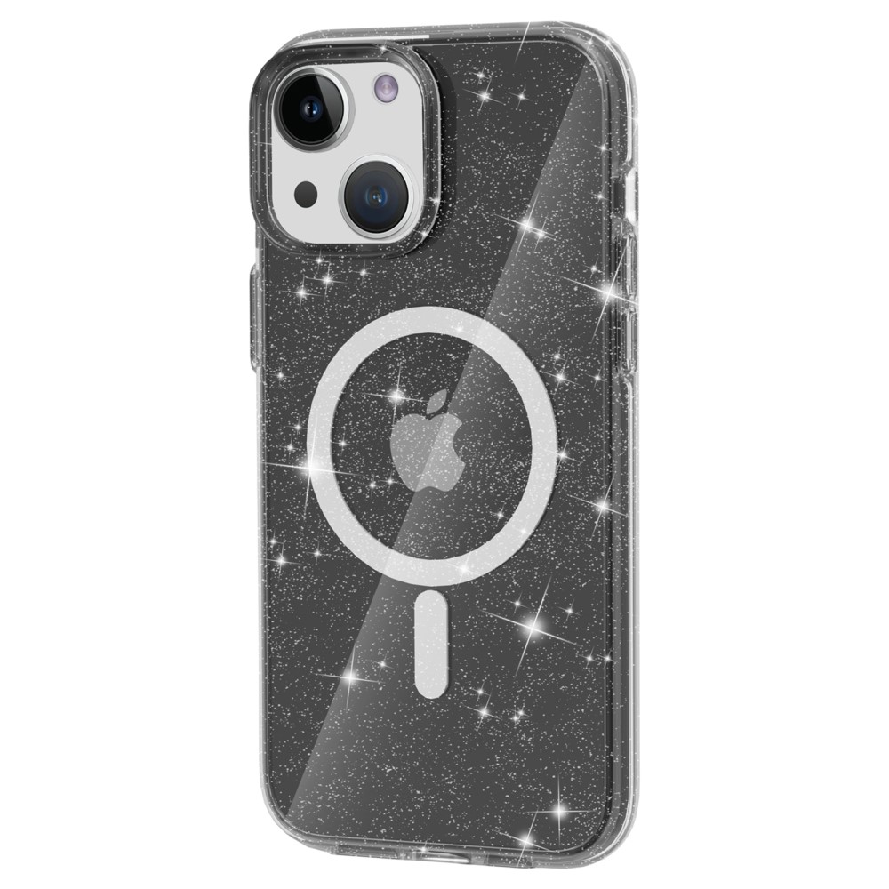  iPhone 15 Plus Skal MagSafe Hybrid Glitter Svart