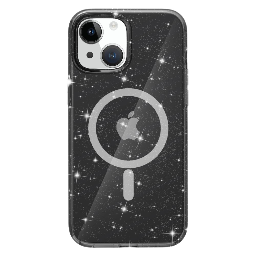  iPhone 15 Plus Skal MagSafe Hybrid Glitter Svart