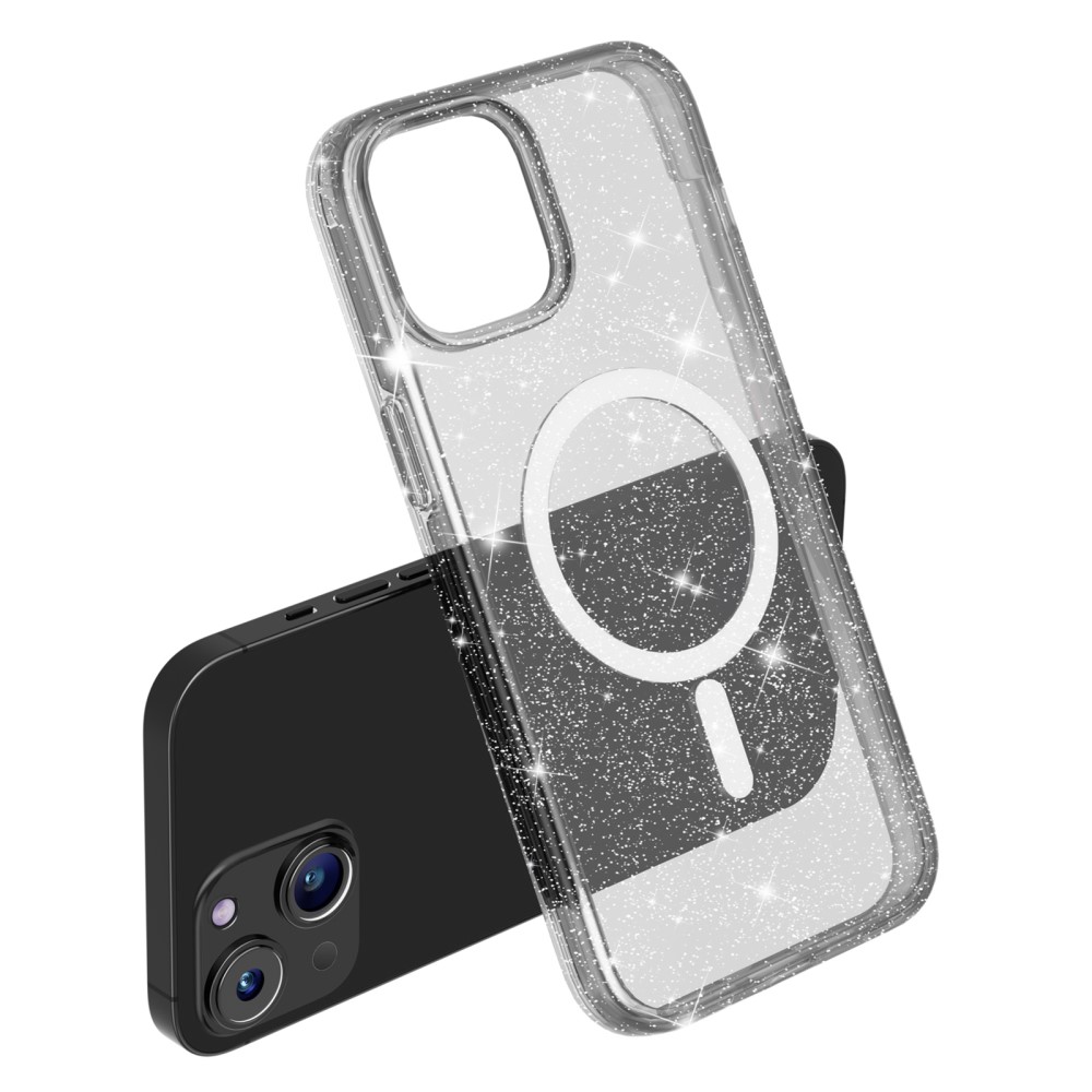  iPhone 15 Plus Skal MagSafe Hybrid Glitter Svart