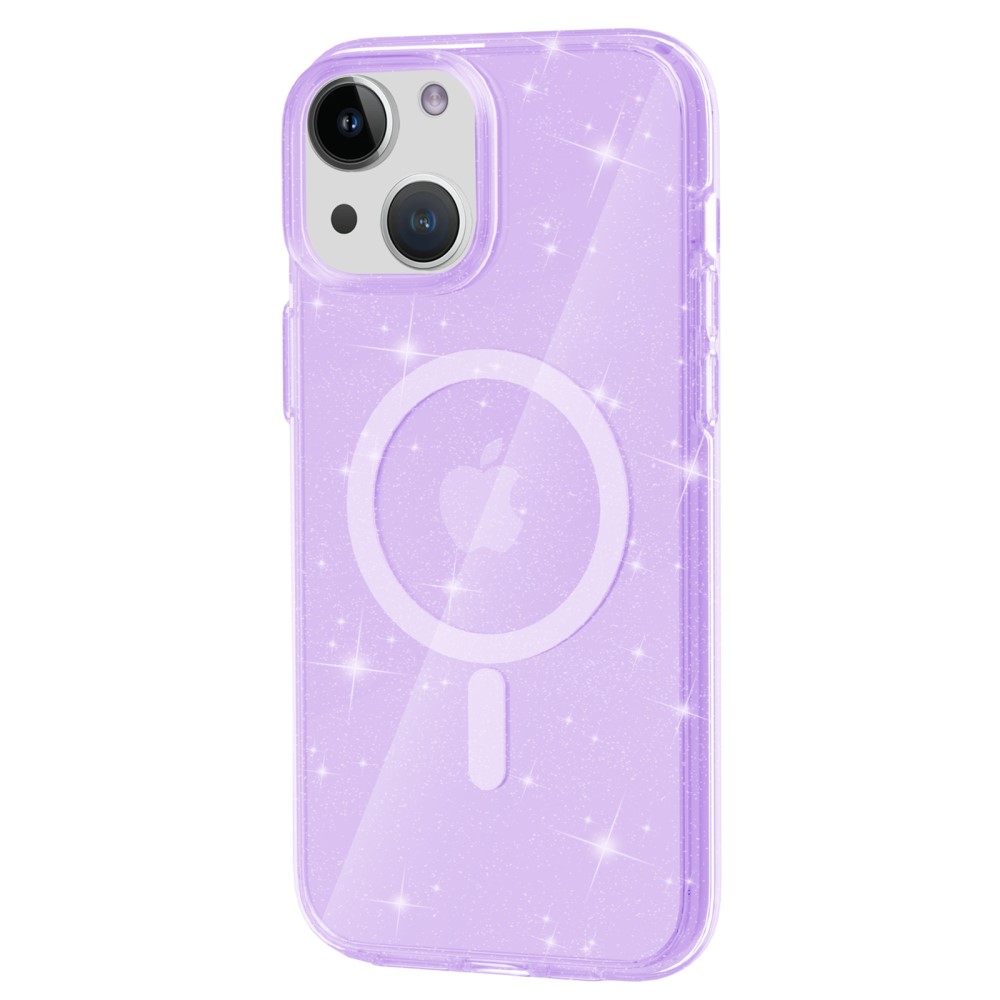  iPhone 15 Plus Skal MagSafe Hybrid Glitter Lila
