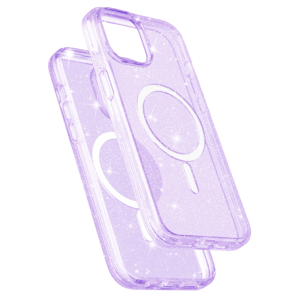  iPhone 15 Plus Skal MagSafe Hybrid Glitter Lila