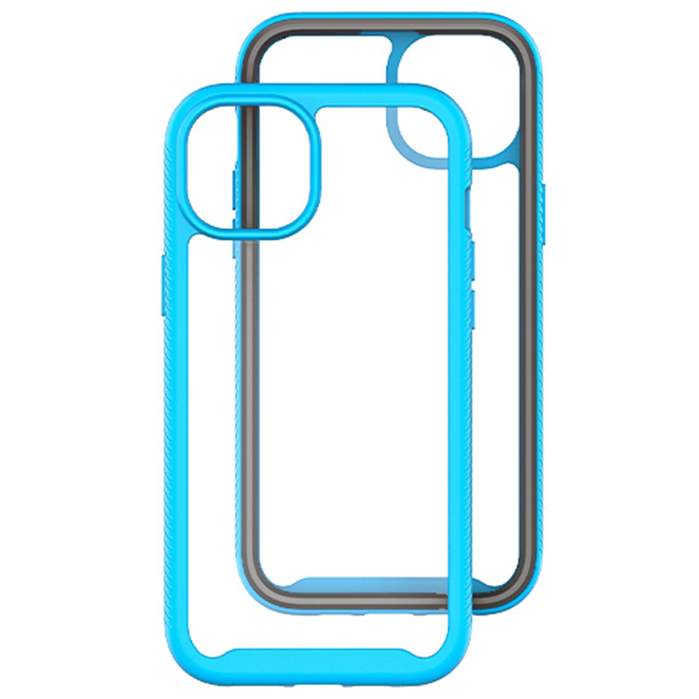 iPhone 15 Plus Skal Shockproof Med Frontram Ljus Blå