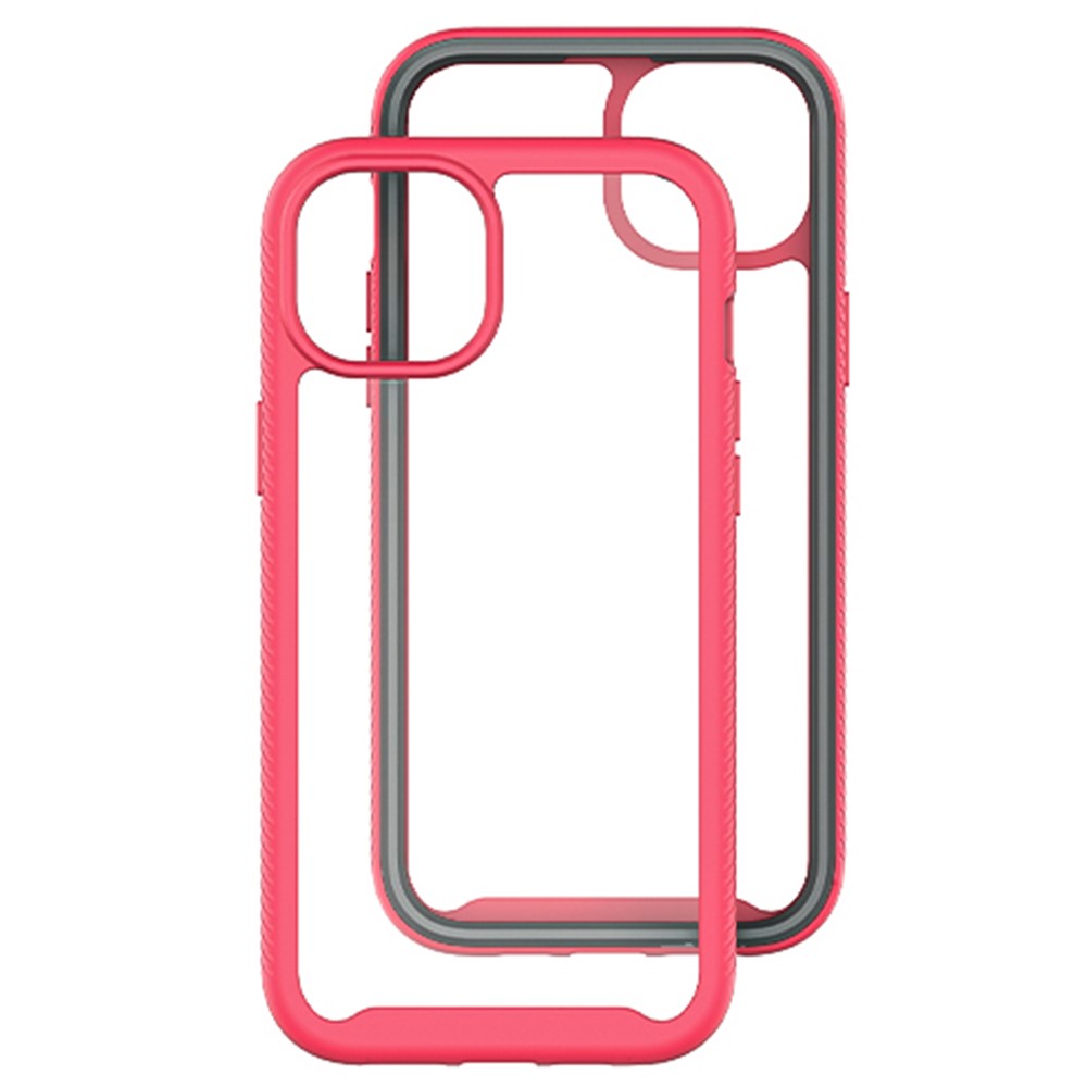  iPhone 15 Plus Skal Shockproof Med Frontram Rosaröd