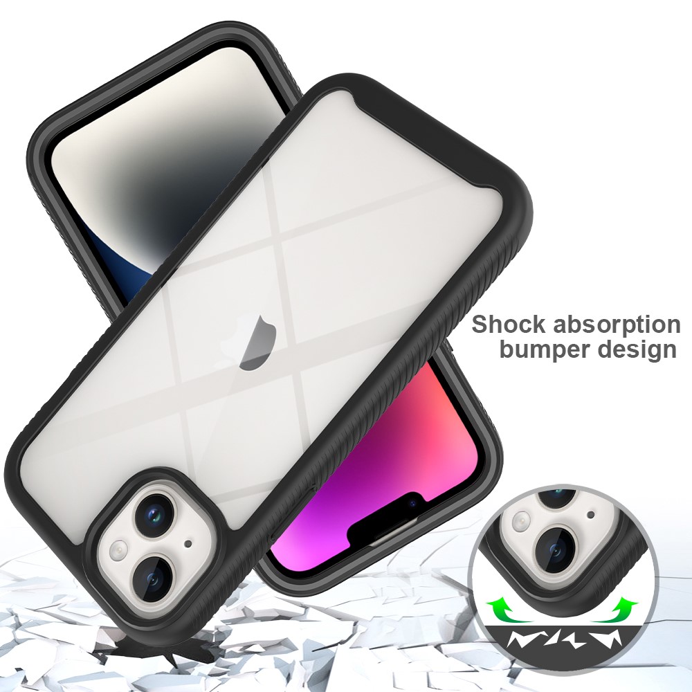  iPhone 15 Plus Skal Shockproof Med Frontram Rosaröd