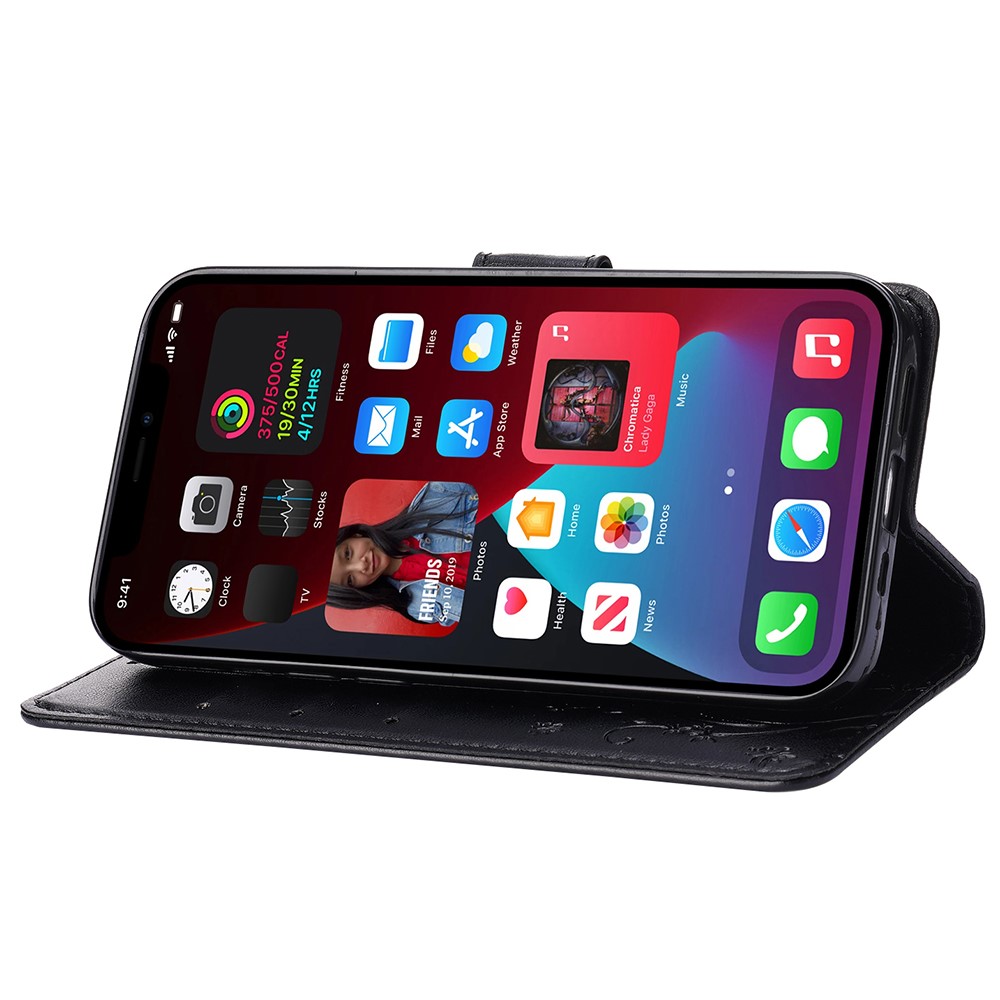  iPhone 15 Plus Fodral Med Blommigt Tryck Svart