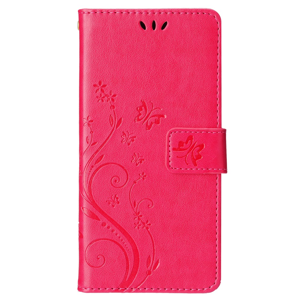  iPhone 15 Plus Fodral Med Blommigt Tryck Röd/Rosa