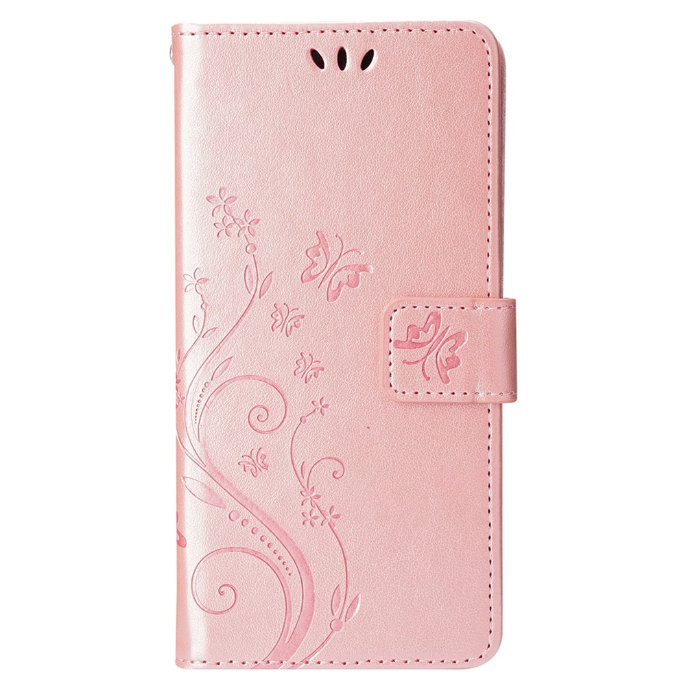  iPhone 15 Plus Fodral Med Blommigt Tryck Roséguld