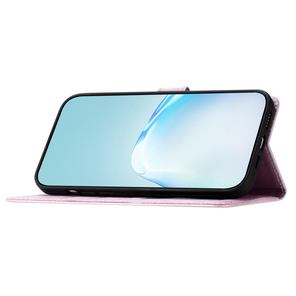  iPhone 15 Plus Fodral Silk Textur Med Snodd Lila