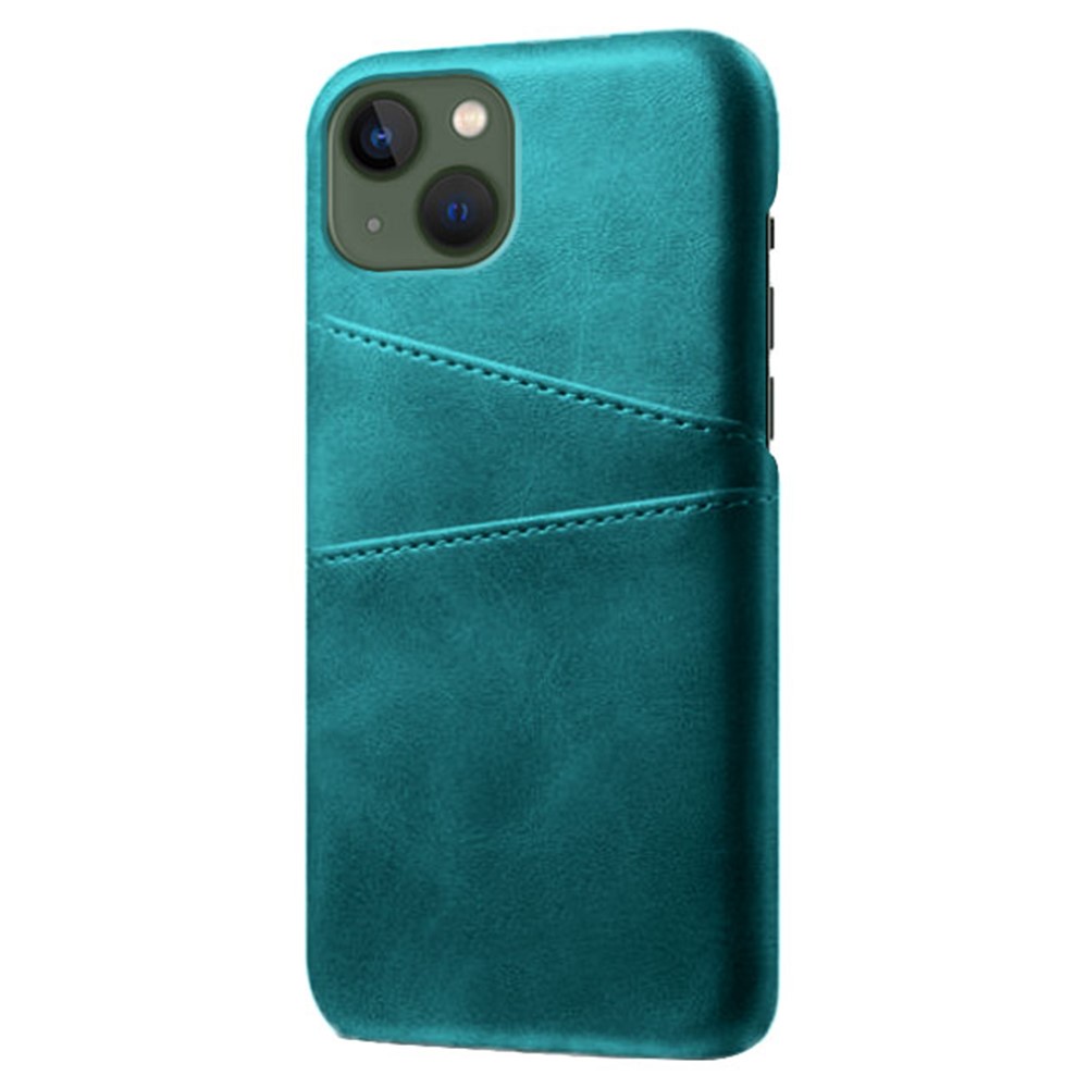  iPhone 15 Plus Skal Läder Med 2 Kortfack Grön