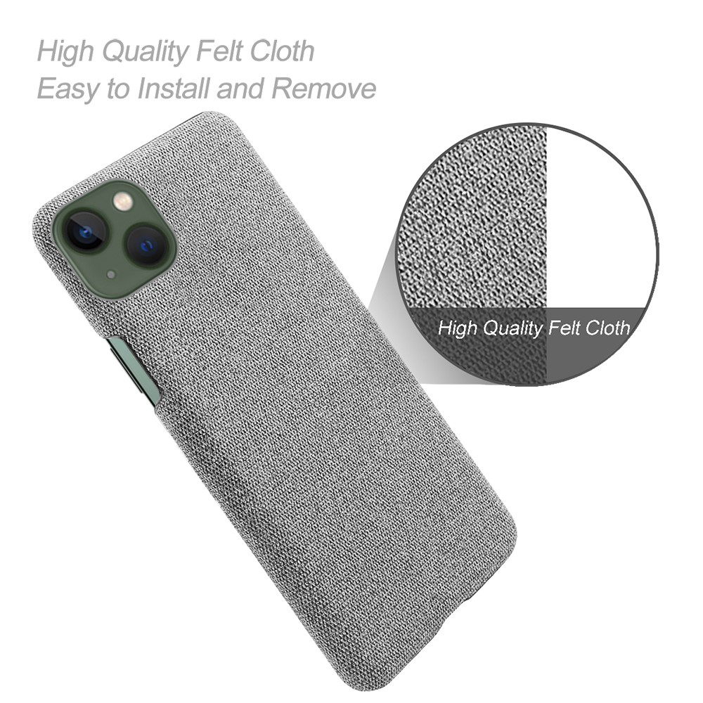  iPhone 15 Plus Skal Tygbelagt Ljus Grå
