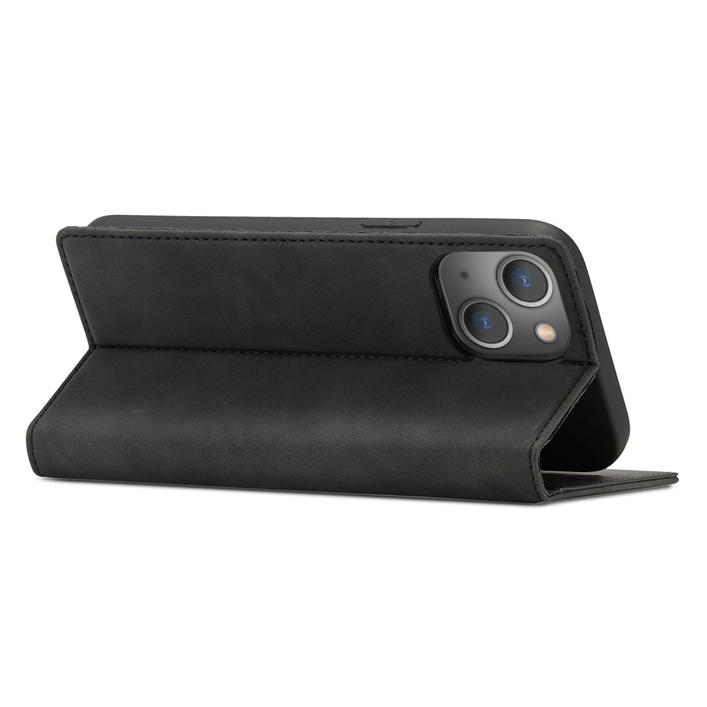 LC.IMEEKE LC.IMEEKE iPhone 15 Plus Fodral Flip Läder Svart