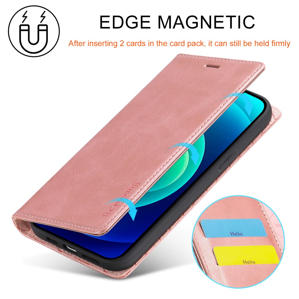 LC.IMEEKE LC.IMEEKE iPhone 15 Plus Fodral Flip Läder Roséguld
