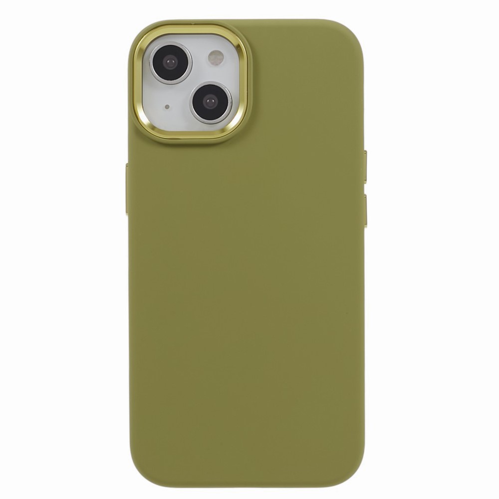 iPhone 15 Plus Skal Liquid Silikon AluLens Böngrön