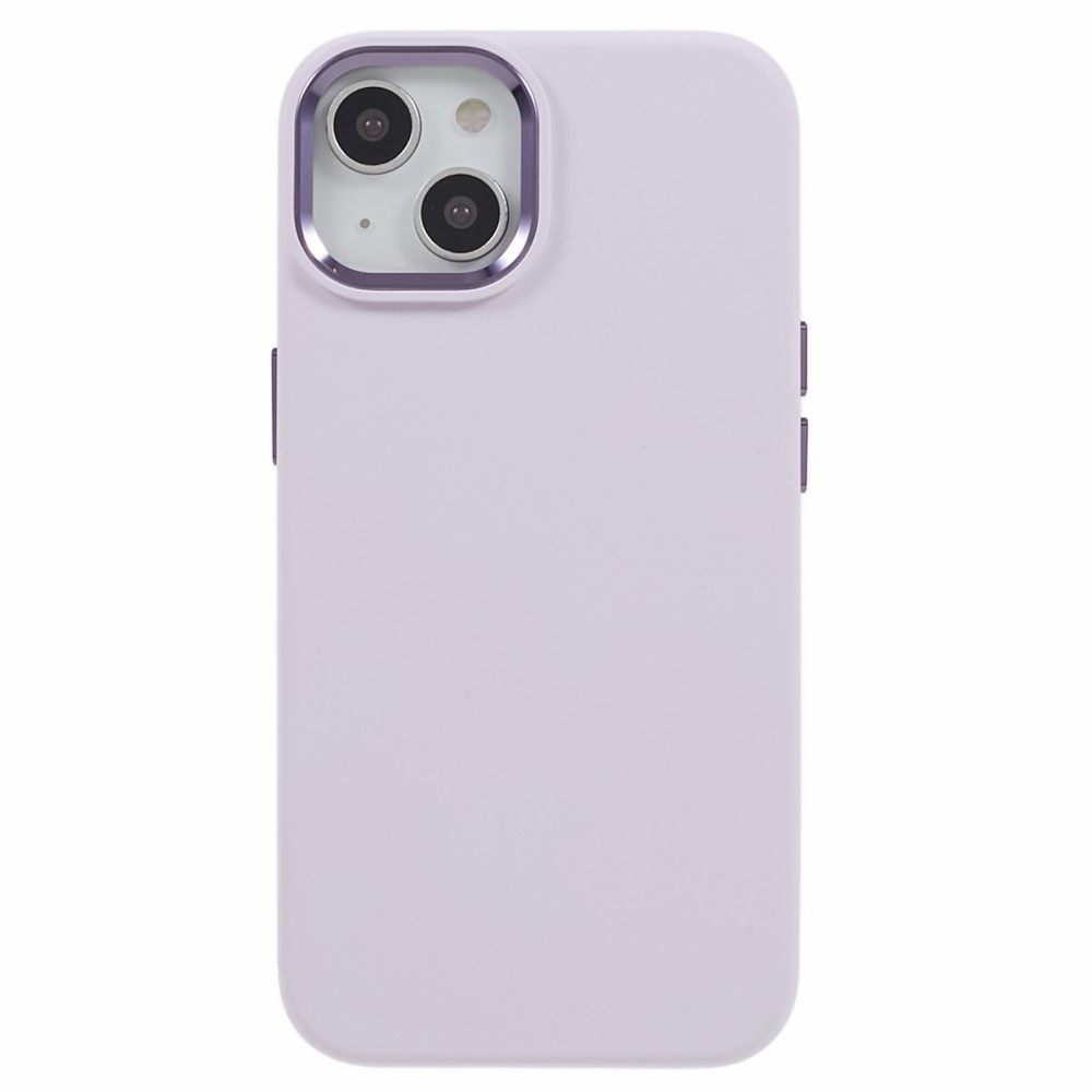  iPhone 15 Plus Skal Liquid Silikon AluLens Ljus Lila