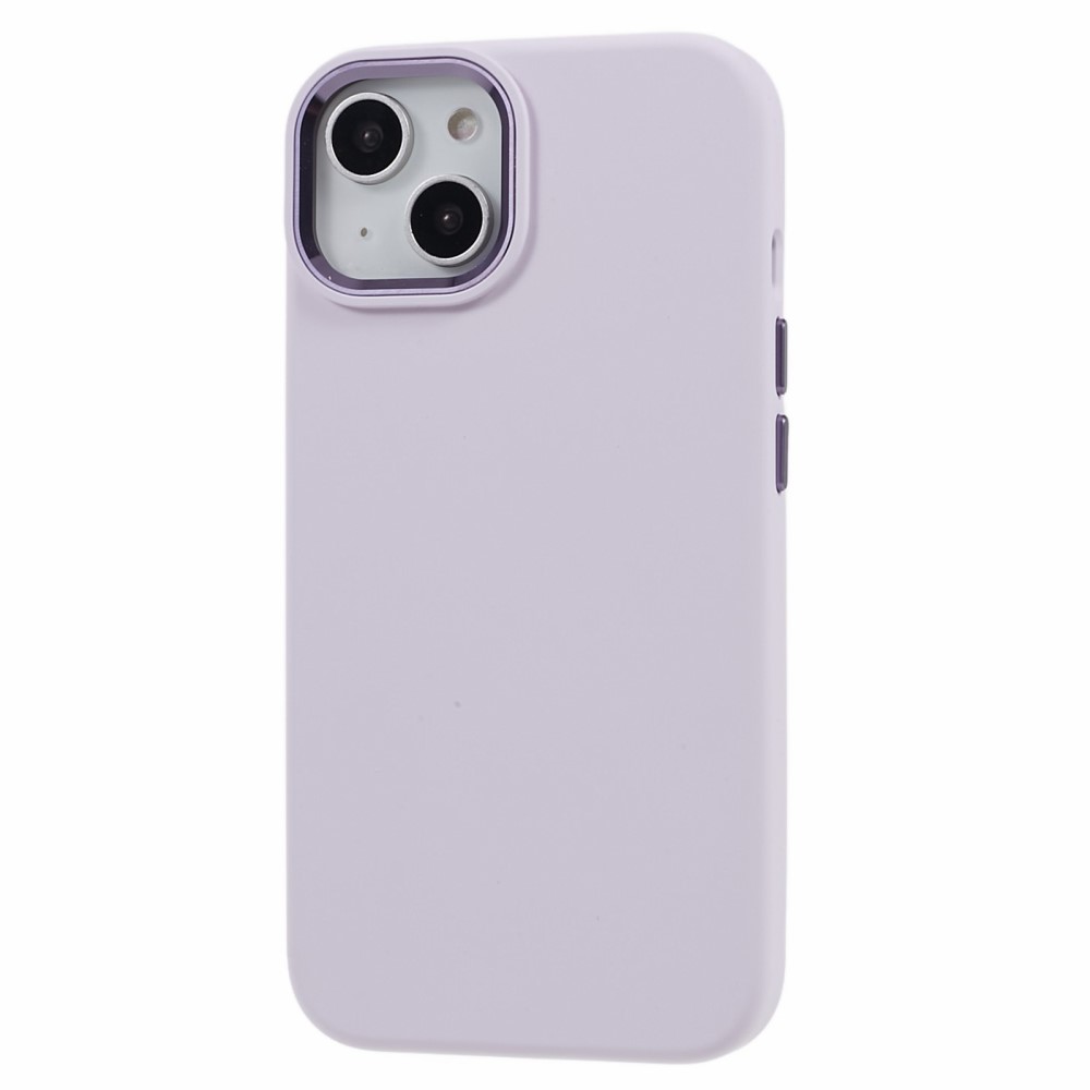 iPhone 15 Plus Skal Liquid Silikon AluLens Ljus Lila