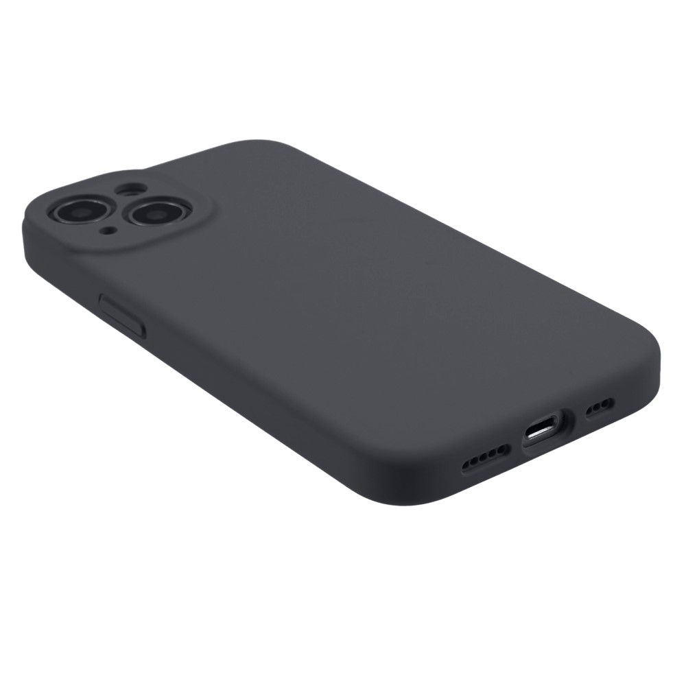  iPhone 15 Plus Skal Liquid Silikon Mörk Grå
