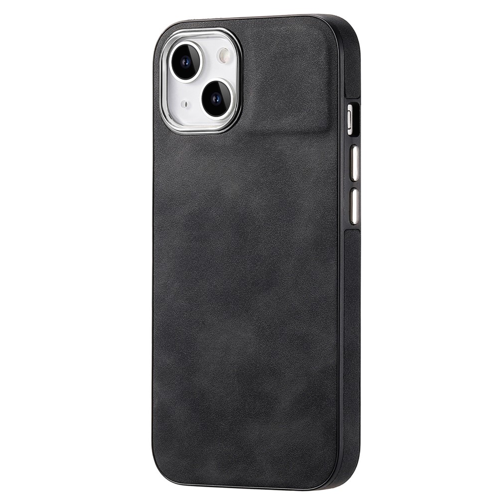  iPhone 15 Plus Skal Läderbelagt Skin Touch Svart
