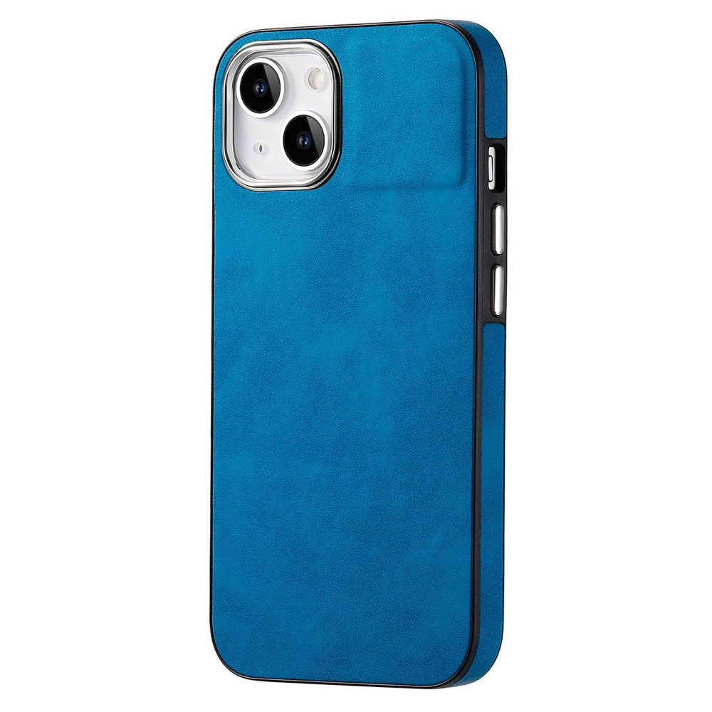  iPhone 15 Plus Skal Läderbelagt Skin Touch Blå