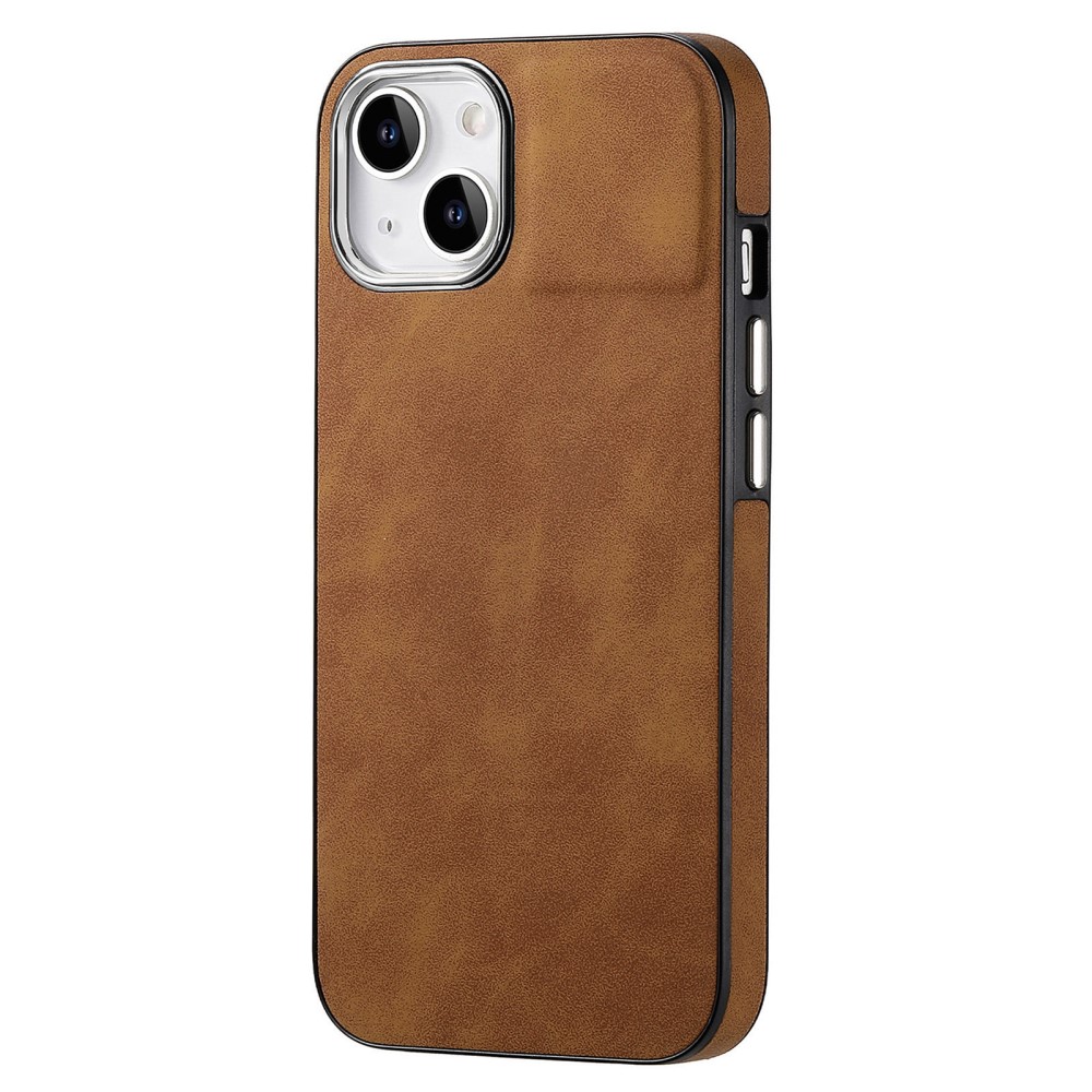  iPhone 15 Plus Skal Läderbelagt Skin Touch Brun
