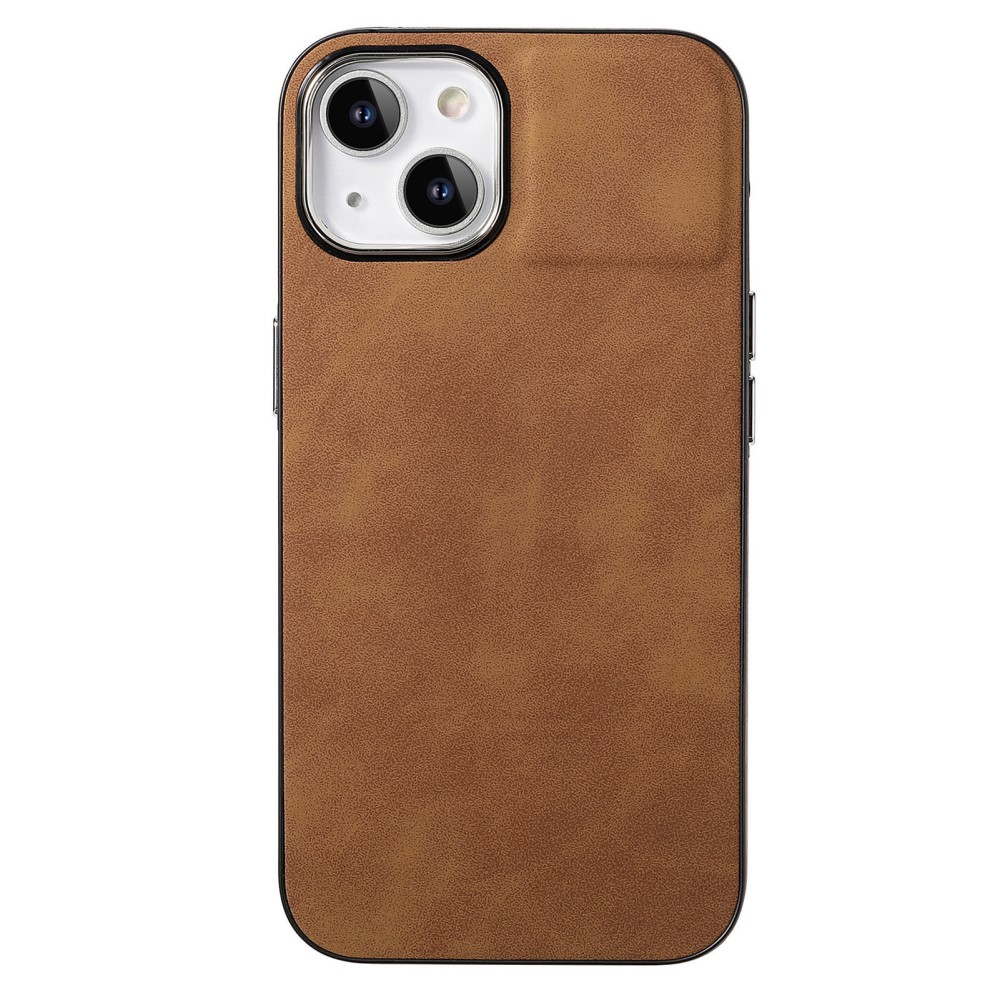  iPhone 15 Plus Skal Läderbelagt Skin Touch Brun