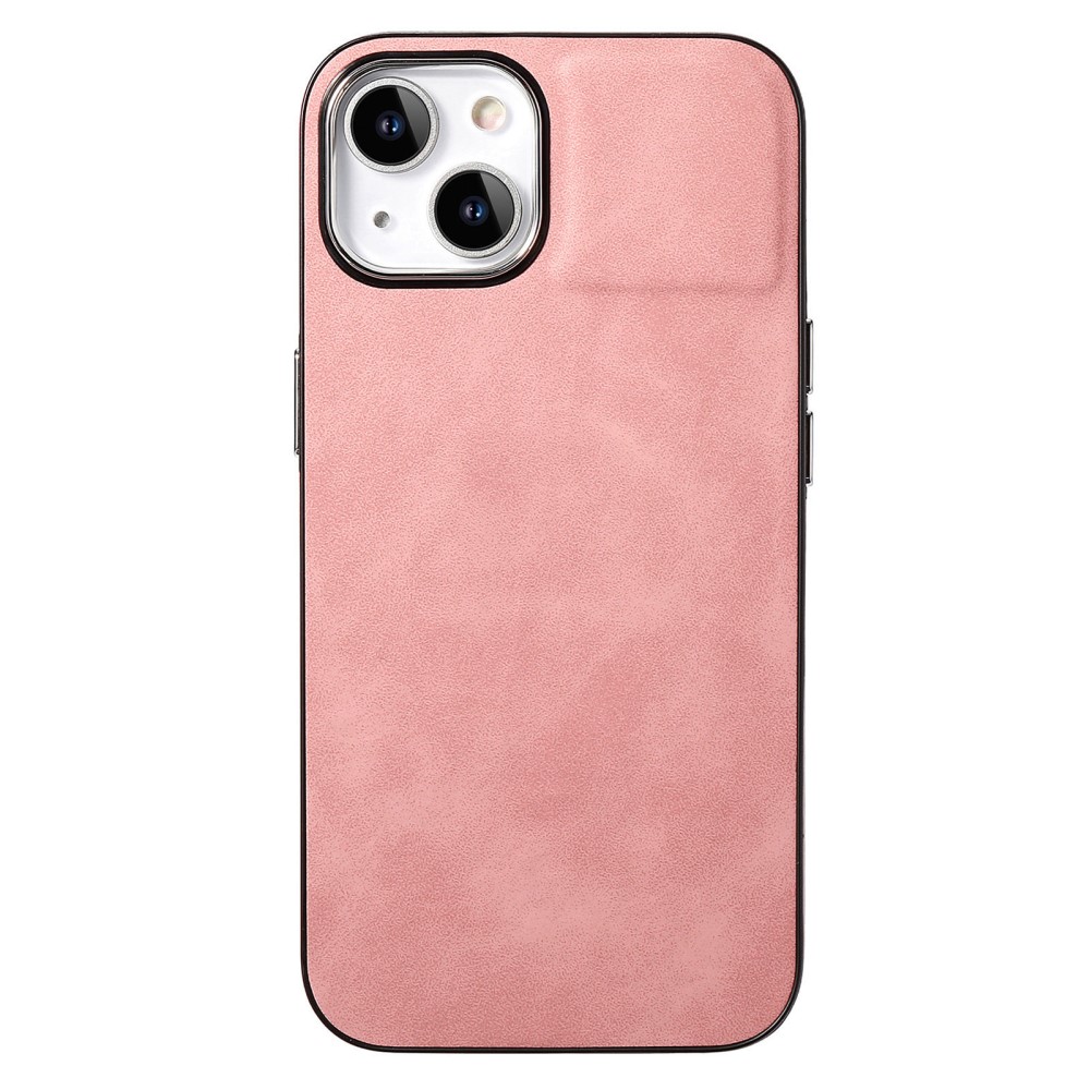  iPhone 15 Plus Skal Läderbelagt Skin Touch Rosa