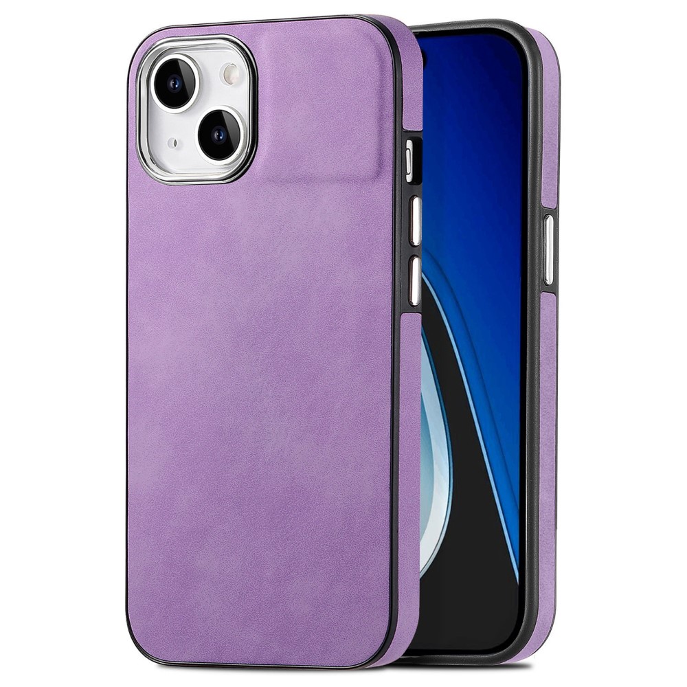  iPhone 15 Plus Skal Läderbelagt Skin Touch Lila