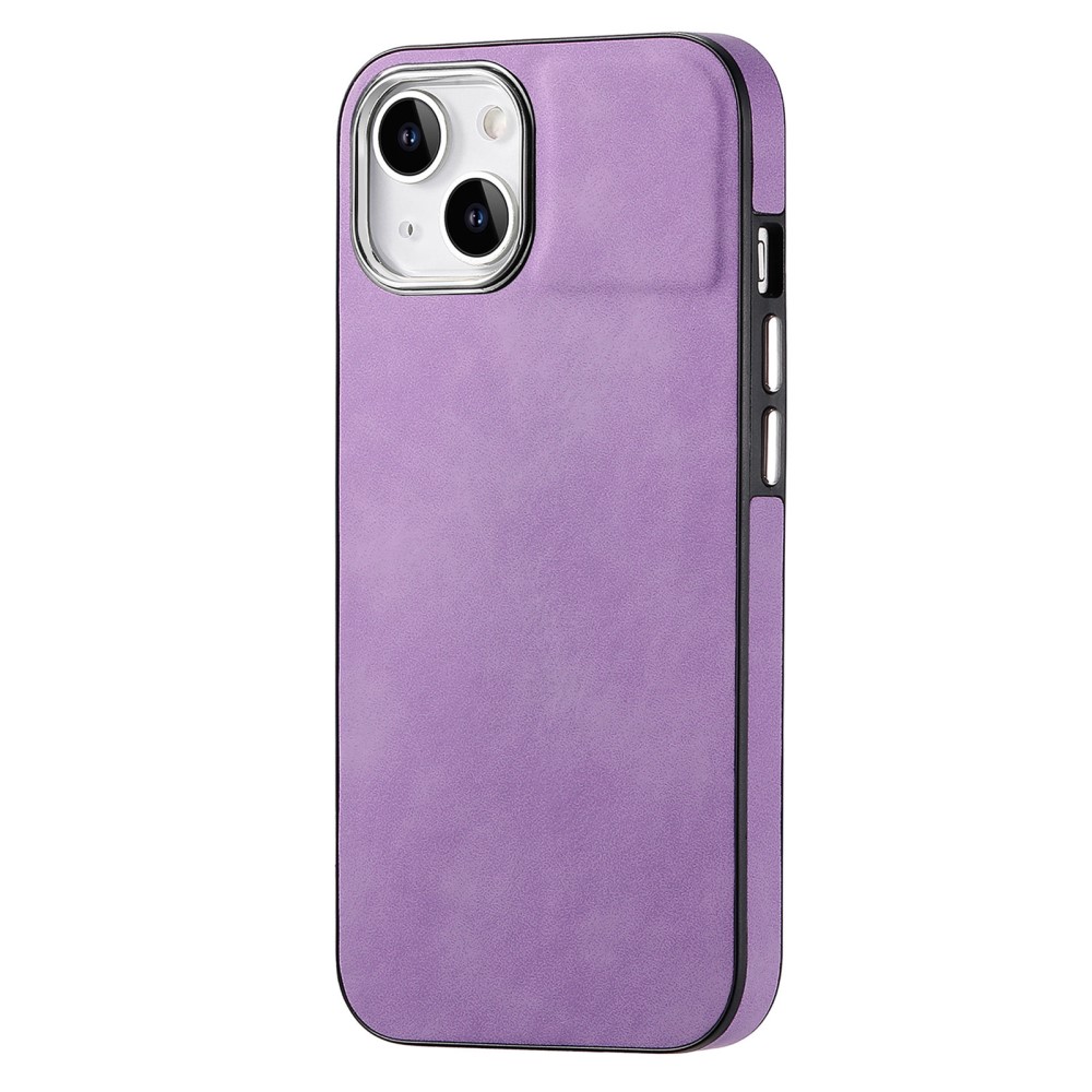  iPhone 15 Plus Skal Läderbelagt Skin Touch Lila