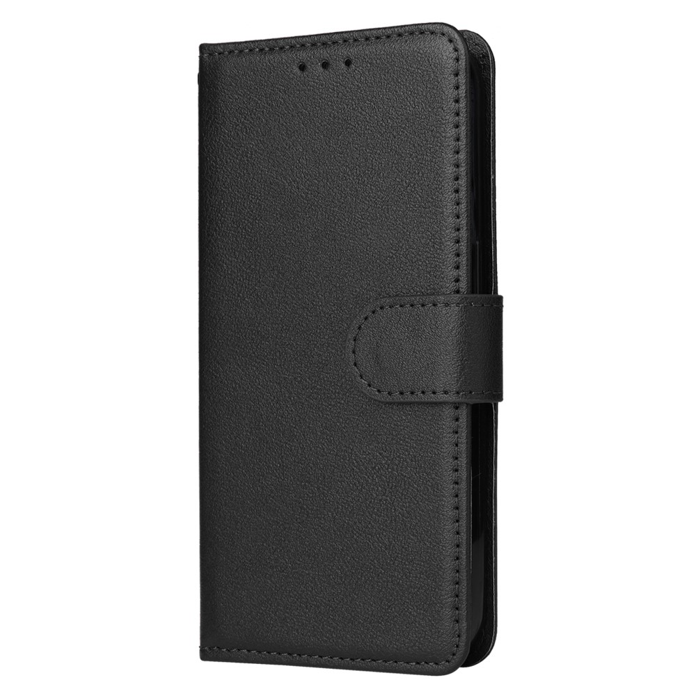  iPhone 15 Plus Fodral Solid Läder Med Snodd Svart
