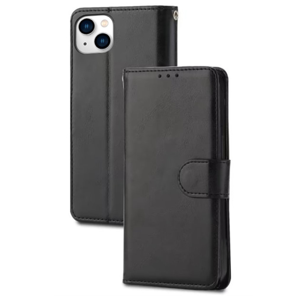  iPhone 15 Plus Fodral Crazy Horse Svart