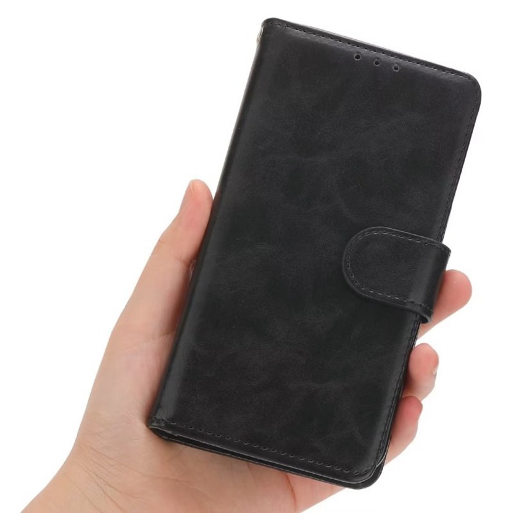  iPhone 15 Plus Fodral Crazy Horse Svart