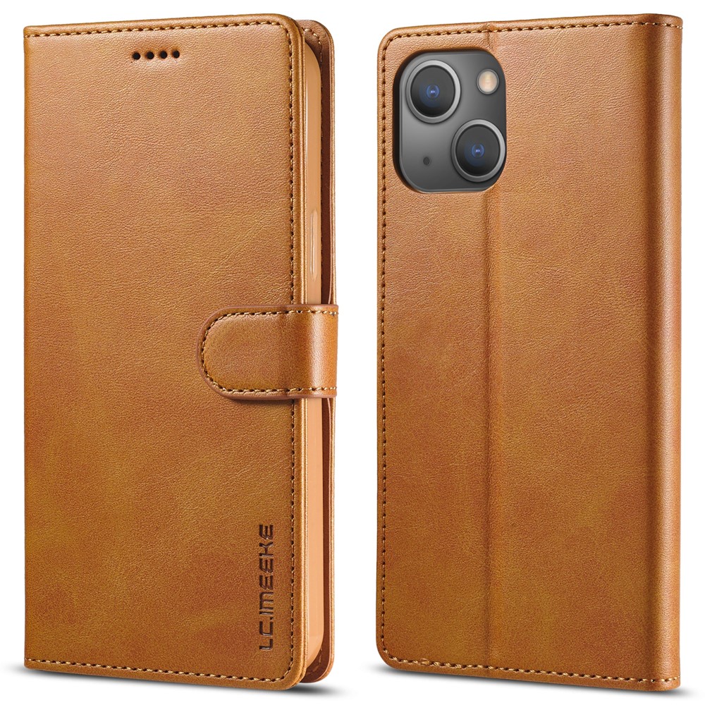 LC.IMEEKE LC.IMEEKE iPhone 15 Plus Fodral Läder Brun