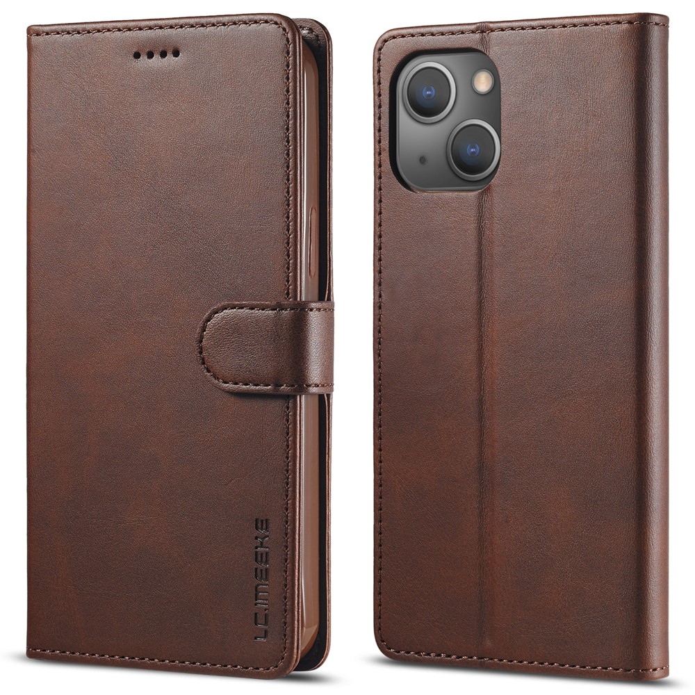 LC.IMEEKE LC.IMEEKE iPhone 15 Plus Fodral Läder Brun