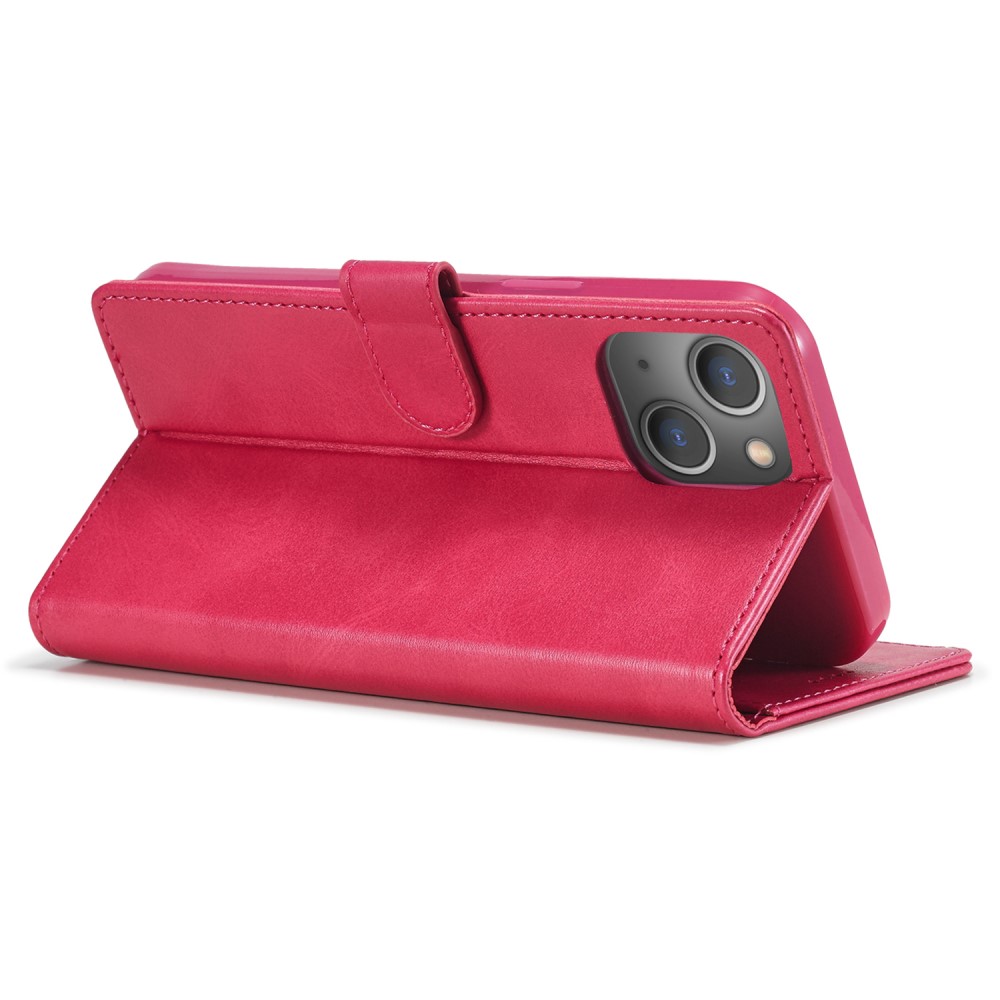 LC.IMEEKE LC.IMEEKE iPhone 15 Plus Fodral Läder Rosa/Röd