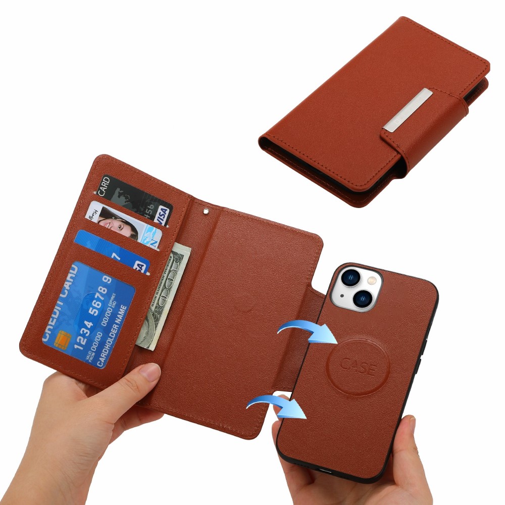  iPhone 15 Plus 2in1 Magnet Fodral Brun
