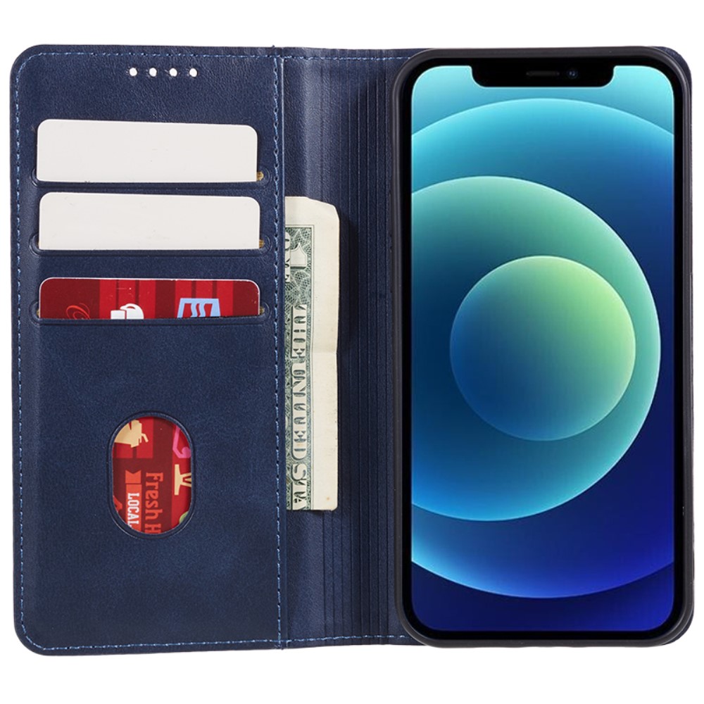  iPhone 15 Plus Fodral Flip Läder Blå