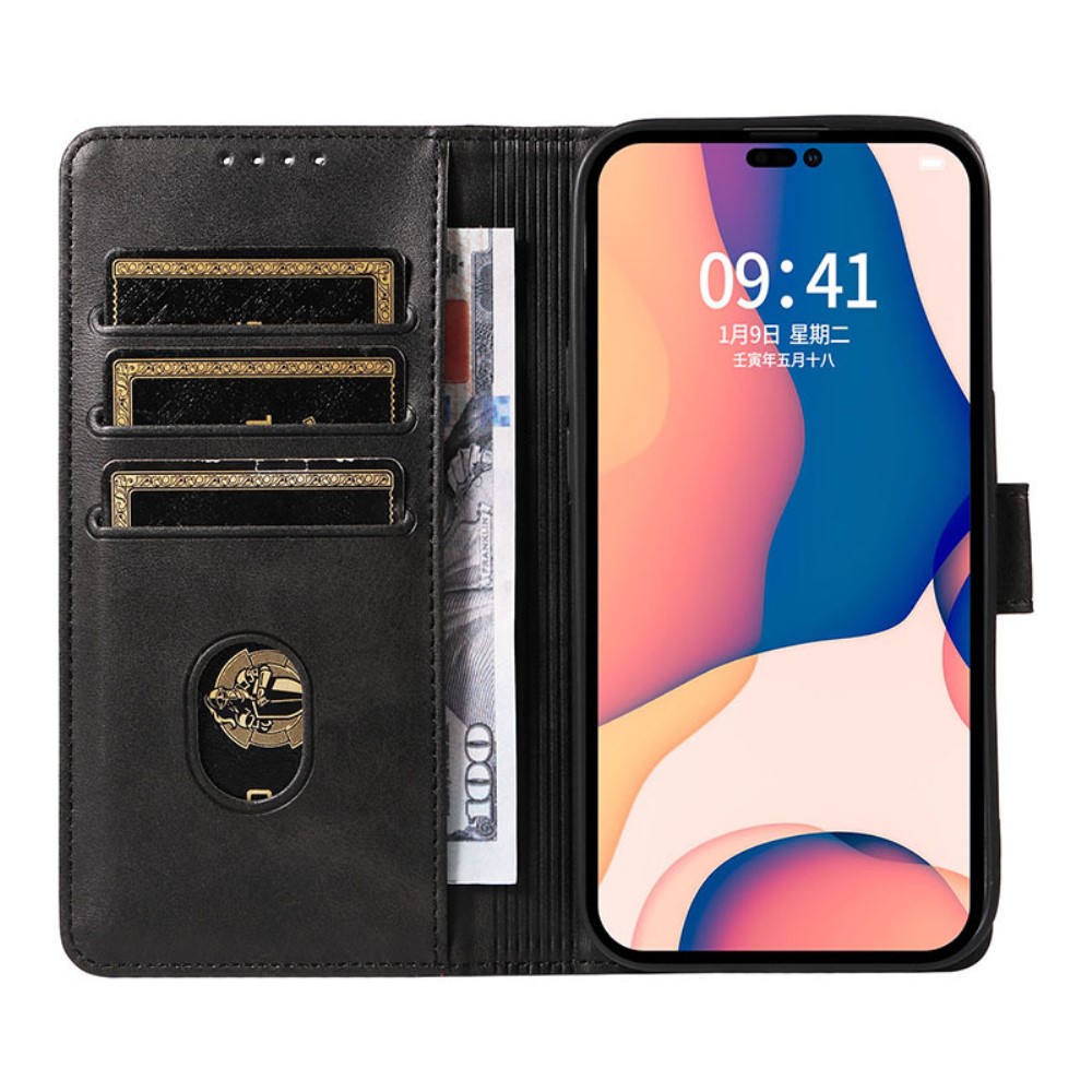  iPhone 15 Plus Fodral Läder Blå