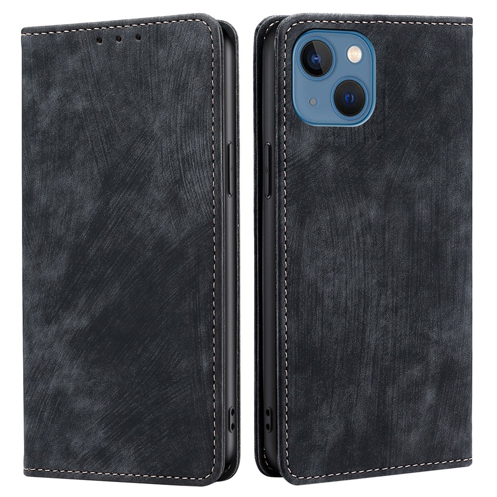  iPhone 15 Plus Fodral RFID Flip Retro Svart