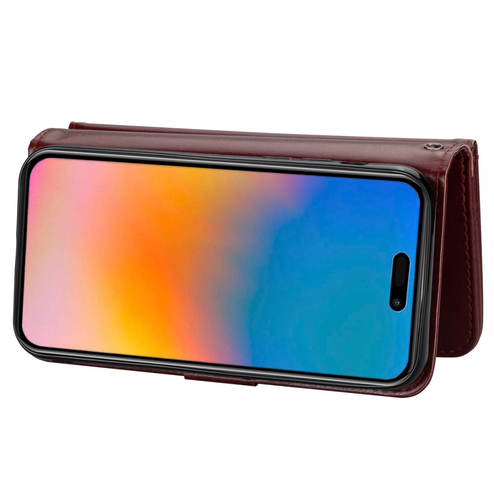  iPhone 15 Plus 9-korts 2in1 Magnet/Fodral Brun