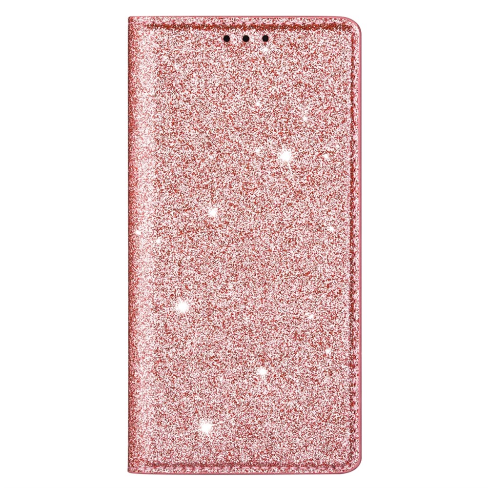  iPhone 15 Plus Fodral Flip Glitter Roséguld