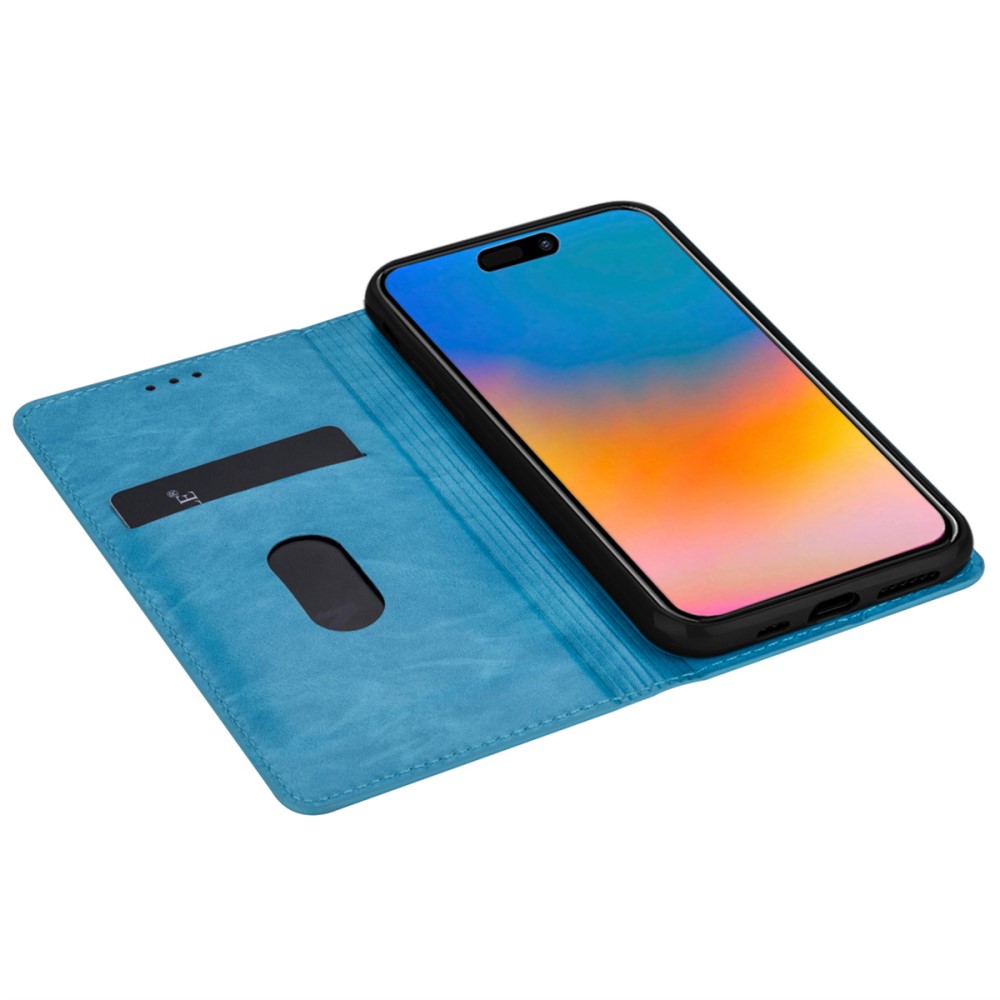  iPhone 15 Plus Fodral Flip Glitter Blå