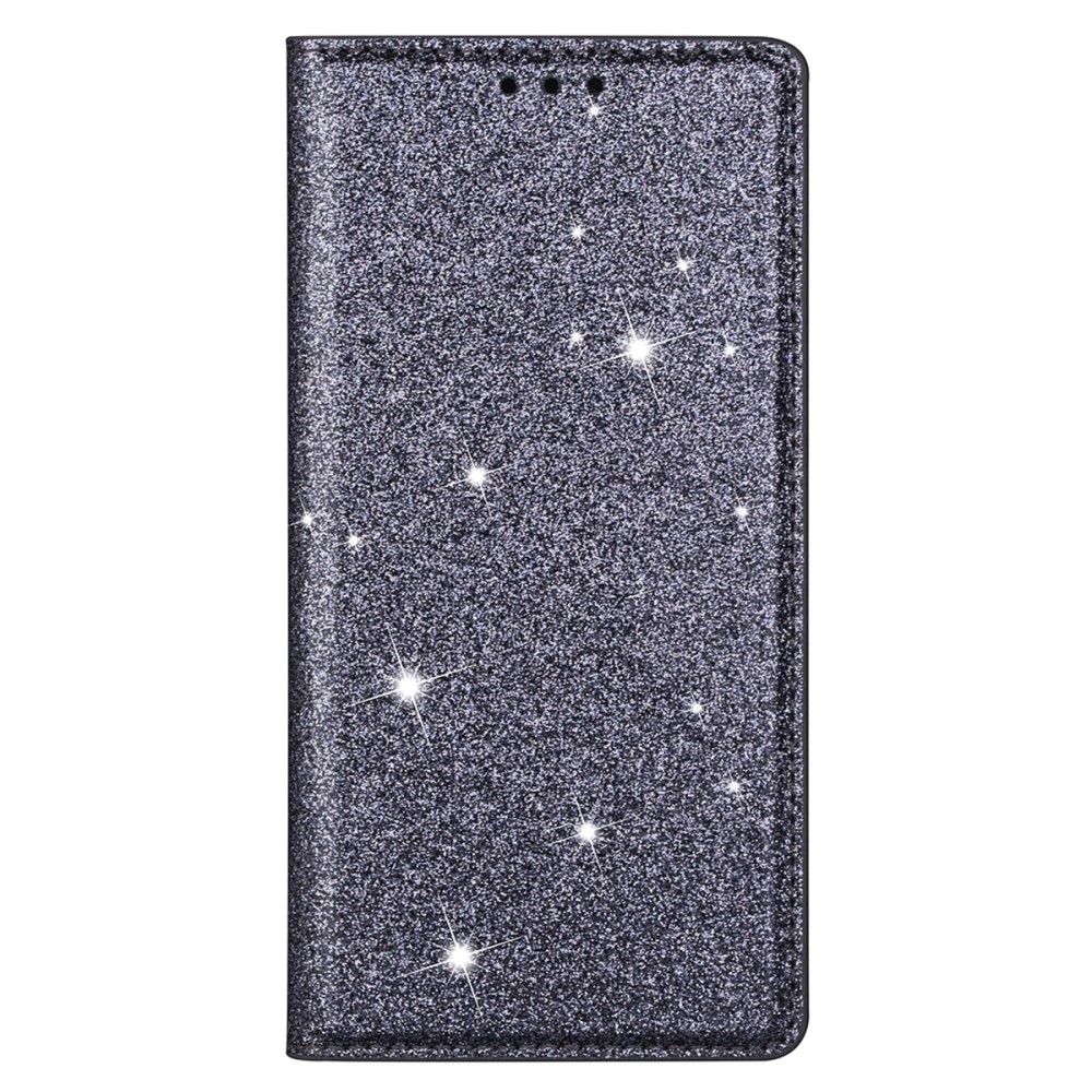  iPhone 15 Plus Fodral Flip Glitter Grå