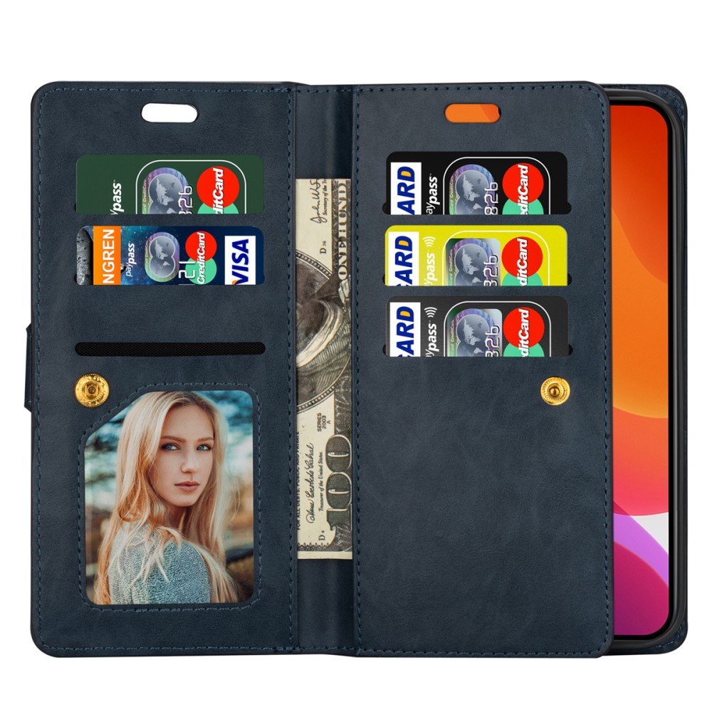  iPhone 15 Plus Multifunktionellt Fodral Mörk Blå