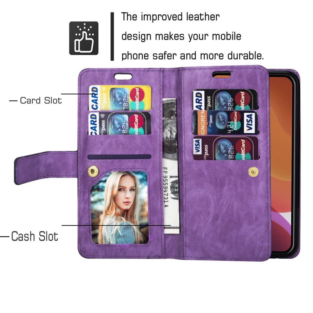  iPhone 15 Plus Multifunktionellt Fodral Lila